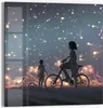 DEQORI Glasbild Echtglas 50x50 cm 'Magische Radtour' Produktbild-Vorschau 1