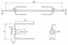 Dessin technique – DEOS Broche de rôtisserie en acier inoxydable avec deux fourches à viande 60 cm Voir les images du produit