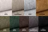 A collage of different fabric swatches in various colors, each labeled with its name. Produktbild-Vorschau