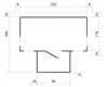 A technical drawing or blueprint of a wooden playhouse with dimensions indicated. Produktbild-Vorschau