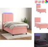 vidaXL Boxspringbett mit Matratze & LED Rosa 80x200 cm Samt Produktbild-Vorschau 1