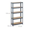 Étagère robuste Relaxdays, 5 niveaux, L x l x H : 150 x 75 Voir les images du produit 4