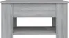 A front view of a gray wooden coffee table with a shelf underneath. Produktbild-Vorschau