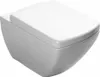 A white wall-mounted toilet with the lid closed, shown from a slightly elevated side angle against a white background. Podgląd zdjęcia produktu