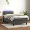 vidaXL Boxspringbett mit Matratze & LED Dunkelgrau 90x200 Produktbild-Vorschau 2