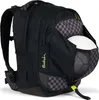 A black backpack with a checkered pattern and a white ball in a side pocket. Podgląd zdjęcia produktu