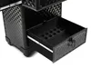 Kosmetikkoffer auf Rollen Aluminium Schwarz Make-up Trolley Produktbild-Vorschau 4