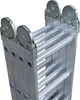 Close-up view of the joints and rungs of a folded aluminum ladder. Voir les images du produit