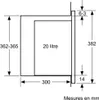 A technical diagram showing the dimensions of a microwave oven. Náhľad obrázku produktu