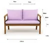 Set di cuscini da giardino viola – 130x50 + 2x70x50 cm – Anteprima dell’immagine prodotto 3