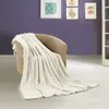 Kuscheldecke Weiß Creme Tagesdecke mit Pompoms mikrofaser Produktbild-Vorschau 1