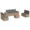 Design 8-tlg. Garten-Sofagarnitur mit Kissen Beige Poly Produktbild-Vorschau 2