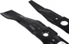 Two black lawn mower blades are shown against a white background. Produktbild-Vorschau