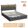 INONEFT Polsterbett Boxspringbett 140x200 cm mit LED und Produktbild-Vorschau 7