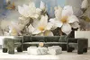 Muralo Vlies Fototapete BLUMEN Blätter Natur Malarei Produktbild-Vorschau 5