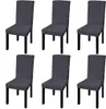 vidaXL Stretch Chair Covers Straight 6 ks. Antracit Náhled obrázku produktu 5