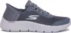 A side view of a blue Skechers Go Walk slip-on sneaker. Produktbild-Vorschau