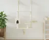 Eleganten-Stil Kratzbaum mit Kratzsäule Wandmontage Creme Produktbild-Vorschau 1