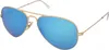A pair of Ray-Ban aviator sunglasses with blue mirrored lenses and gold metal frames, shown against a white background. Náhled obrázku produktu