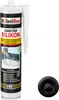 A tube of black sanitary silicone sealant and a separate black cap. Produktbild-Vorschau