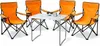 5-teiliges Campingmöbel Set orange Tisch+Campingstühle mit Tasche Produktbild-Vorschau