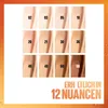 A grid of foundation swatches with shade numbers, accompanied by text indicating availability in multiple shades. Podgląd zdjęcia produktu