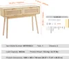 SucceBuy Rattanowy stolik konsolowy - 2 szuflady i Podgląd zdjęcia produktu 7