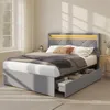 VASAGLE Polsterbett mit LED und 7-Zonen Produktbild-Vorschau 2