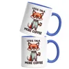 Less Talk More Coffee Lustiger Fuchs Tasse Blau Kaffee Produktbild-Vorschau 2