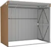 An empty, open-sided shed made of galvanized steel with brown side panels. Náhľad obrázku produktu