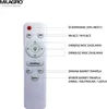 A remote control with labels indicating its functions. Podgląd zdjęcia produktu