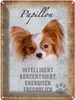 vianmo Blechschild 40x30 cm Papillon Hund Produktbild-Vorschau 1