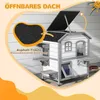 PawHut Katzenhaus Outdoor Katzenhütte 2-Etagen Katzenvilla Produktbild-Vorschau 4