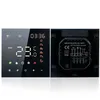 A digital thermostat with its back panel showing wiring connections. Produktbild-Vorschau