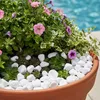 Weißer Thassos Zierkies als Dekoration in einem Tontopf mit Blumen Produktbild-Vorschau