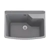 A top-down view of a gray sink basin with a drain. Produktbild-Vorschau