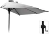 ProGarden Sonnenschirm 250 cm Halbrund Hellgrau Produktbild-Vorschau 1