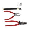A set of tools for cutting and breaking glass, including a glass cutter, breaker pliers, and glass running pliers, arranged on a white background. Produktbild-Vorschau