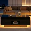 Merax Couchtisch Hochglanz mit LED, höhenverstellbare Produktbild-Vorschau 5