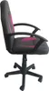 A side view of a black and pink ergonomic office chair with a white background. Produktbild-Vorschau