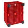 Palettenbox mit Deckel 680l 1200x1000x790 mm Rot - 4 Füsse Produktbild-Vorschau 4