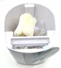 A close-up view of the interior of a white air purifier, showing a cream-colored filter and some plastic components. Produktbild-Vorschau