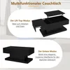 A marketing image showing a multifunctional coffee table in two different modes. Voir les images du produit