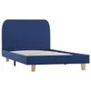 The Living Store Bettgestell Blau Stoff 90x200 cm Produktbild-Vorschau 2