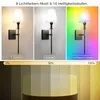 2er Akku Wandlampe Schwarz-Weiß Stoffschirm RGBW Produktbild-Vorschau 5