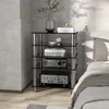 Audio Rack met 5 planken van gehard glas - TV tafel voor Productafbeelding-voorbeeld 2
