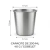 Gobelets en inox 304 pour enfants, 200 ml, incassables, lot Voir les images du produit 5