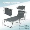 HOMECALL XXL Aluminium Sonnenliege mit Dach Gartenliege Produktbild-Vorschau 5
