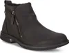 A black leather boot with a zipper on a white background. Produktbild-Vorschau