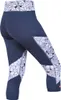 Dunkelblaue Rhea 3/4 Leggings von Ocun mit floralem Muster an den Seiten. Produktbild-Vorschau
